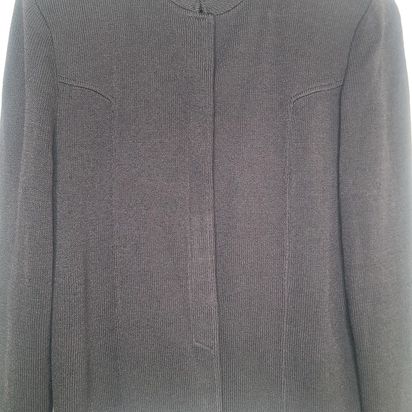 St. John Collection Women's Brown Long Sleeve Button Front Jacket Size 14 Knit‎ - Picture 2 of 5